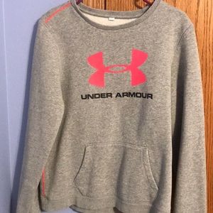 Grey/pink/black Under Armour crewneck sweatshirt